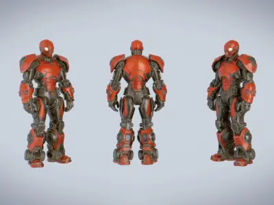 Cyborg 3D Model Fully Rigged Animated Low-poly 3D model