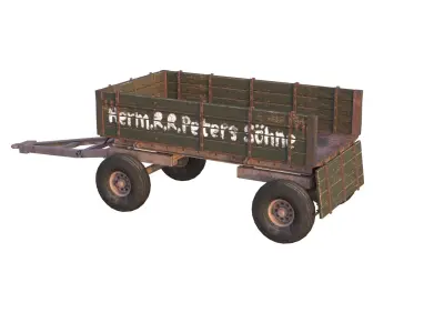 Tractor Haul Trailoer WWII PBR Low-Poly Low-poly 3D model