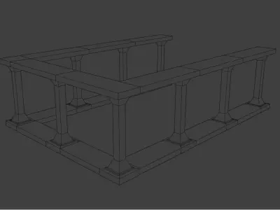 Low Poly Fence Free low-poly 3D model