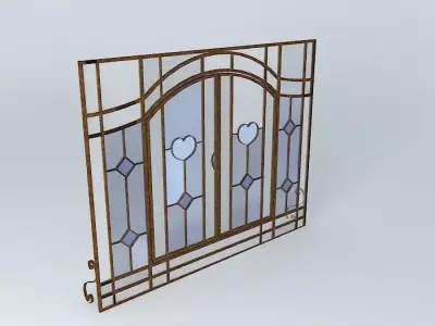 Fireplace-Screen wrought iron fireplace screen Free 3D model