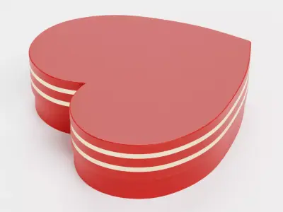 Chocolate Box Plain V10 - Heart-Shaped Luxury Packaging 3D model