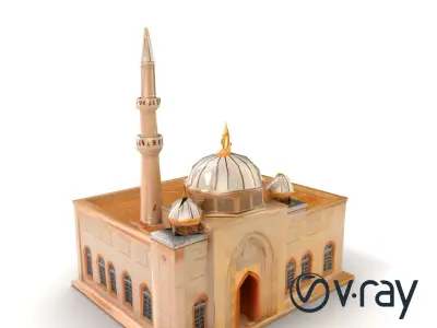 Mosque Grand Entrance Historical model pack Low-poly 3D model