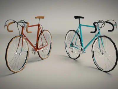 Low Poly Vintage Racing Bike Low-poly 3D model