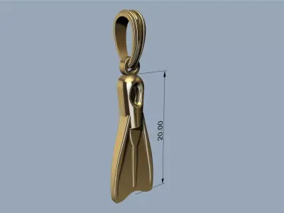 Diving fin pendant - Dije Aleta Buceo  3D print model