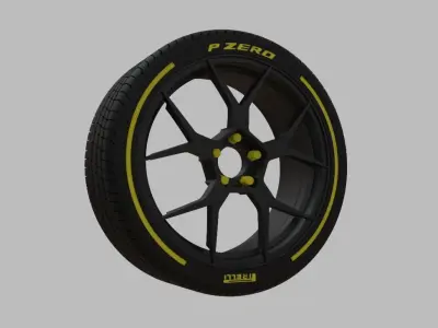 Miniature Konig Diverge Rim and Tire - 3D Print - No Textures 3D print model