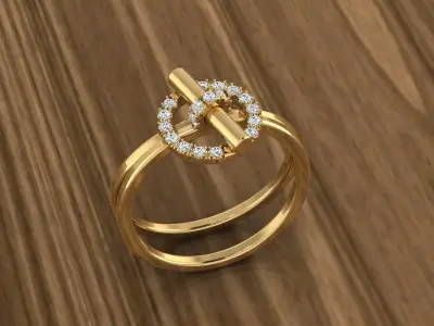 Jewelry Diamond Ring 3D print model 6