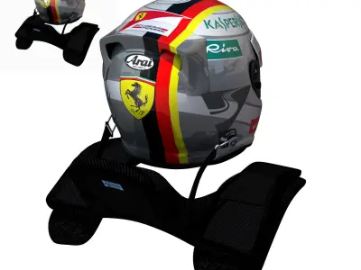 Vettel helmet 2016 Low-poly 3D model