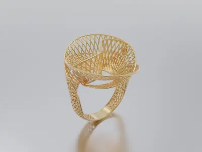 woman ring 3D print model 7