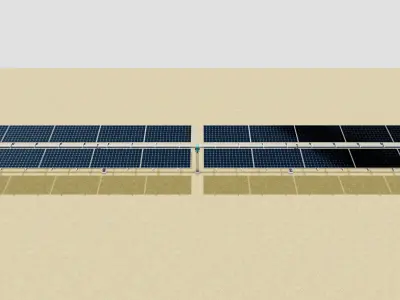 Solar Tracker Table 2x5x2-55-0-55 Degree 3D model