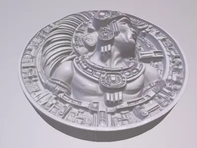 Aztec Warrior 3 basrelief for 3D printing 3D print model