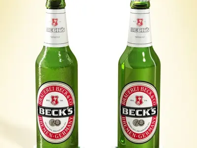 Becks Beer Bottle 3D model