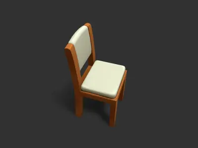 Stylized Handpainted Chair low poly Model Low-poly 3D model