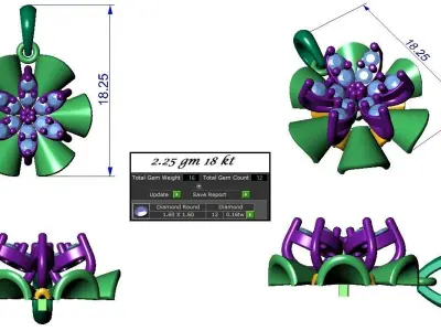 Pendant Earrings combo - 305 3D print model