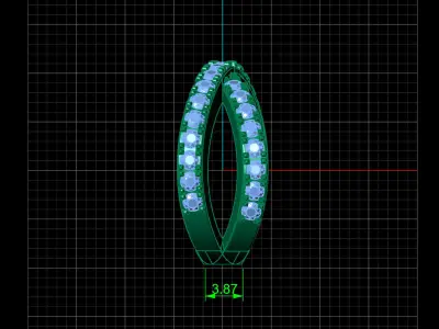 STL 3DM Print Ready Women Diamond Ring Lightweight Printable  3D print model 31