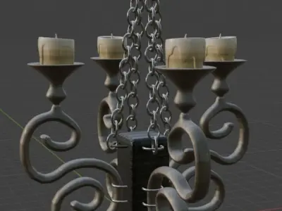 Medieval Chandelier 3D model