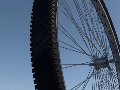 Bicycle wheel with spokes 3D model