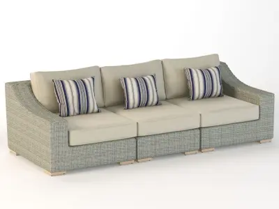 Corsica Outdoor Sofa By Madbury Road 3D model