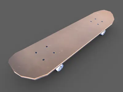Lowpoly Skateboard with details Free low-poly 3D model