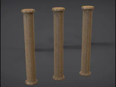 Column three pillars 3D model