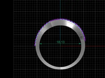 STL 3DM Print Ready Women Diamond Ring Lightweight Printable  3D print model 10