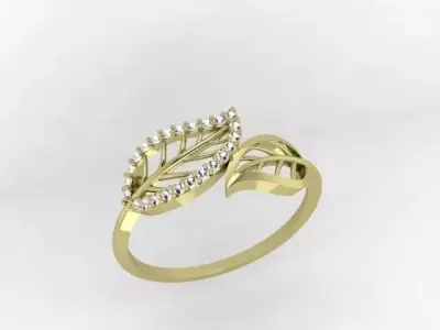 leaf ring 3D print model order