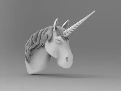 unicorn head wall sculpture 3D model