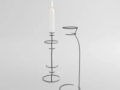 2d Flower and candle holder 3D model
