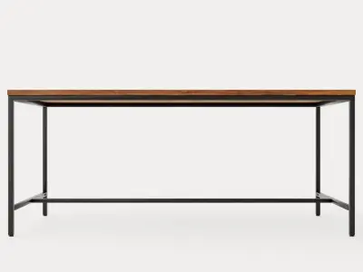 Wilmer Dining Table 180 Cm Wood Black Low-poly 3D model