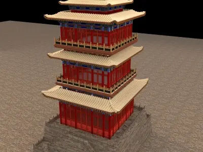 Chinese ancient house 3D model 31