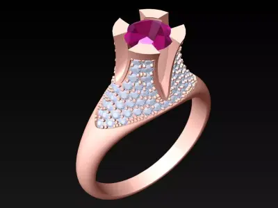 Diamond Ring - Womens Rings - N229242 3D print model