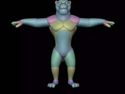 Tiger Character Blockout 3D model