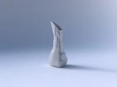 Vase puffy tappered triangle with smooth ribbons 3D print model