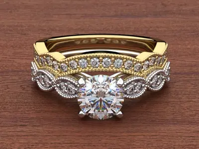 Florette Diamond Ring 2 3D print model