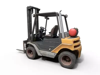 Forklift on wheels Low-poly 3D model
