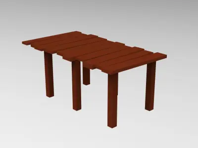 low poly beach props Low-poly 3D model