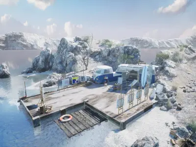 Seaside Artist Camp 3D model