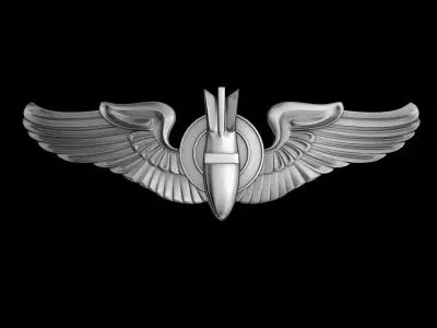 USAAF Bombardier Wings Badge 3D model