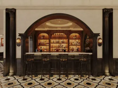 Classical-style hotel restaurant 3D model