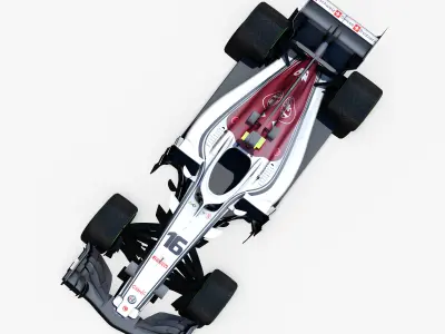 Alfa Romeo Sauber C37 Car Low-poly 3D model