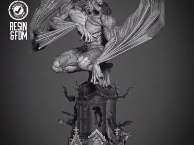 B3DSERK Man Bat Sculpture 3D print model