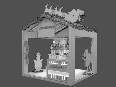  Christmas kiosk booth a65b 3D model
