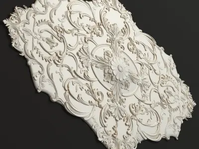 Rosette 5 ornate ceiling medallion 3D model