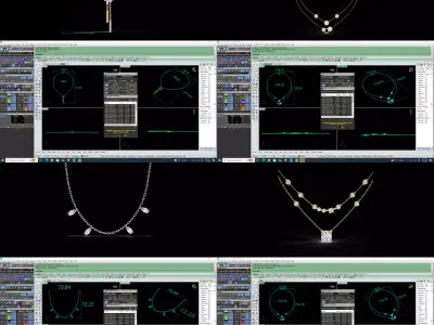 Luxury Necklace Jewellery CAD Collection 50 Files 3DM STL 3D print model