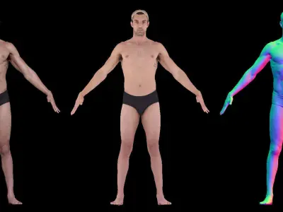 Male Scan - Dan 026 High Poly A-pose  3D model