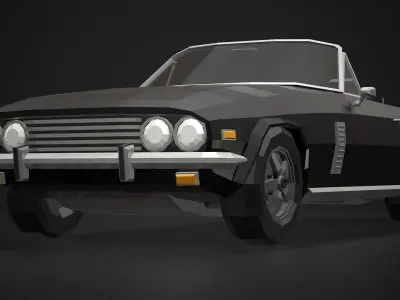 Low-Poly Retro Sports Car 02 Low-poly 3D model