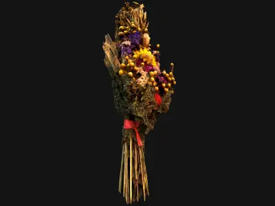 Flowers with Herbs Didukh Festive Bouquet Low-poly 3D model