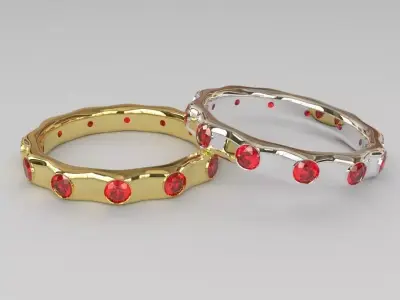 CHIC STONE CIRCLE minimalist stones ring 3D print model