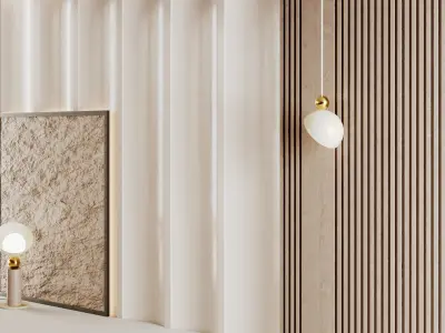 Headboard Wall rock panel-01 3D model
