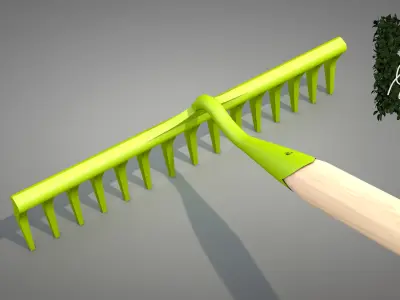 Garden Rake 15 Tines 3D model