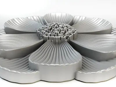 3D stl model of a flower for CNC router 3D print model